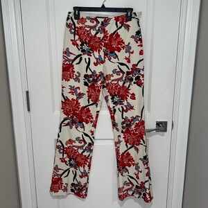 Etcetera red floral print pants